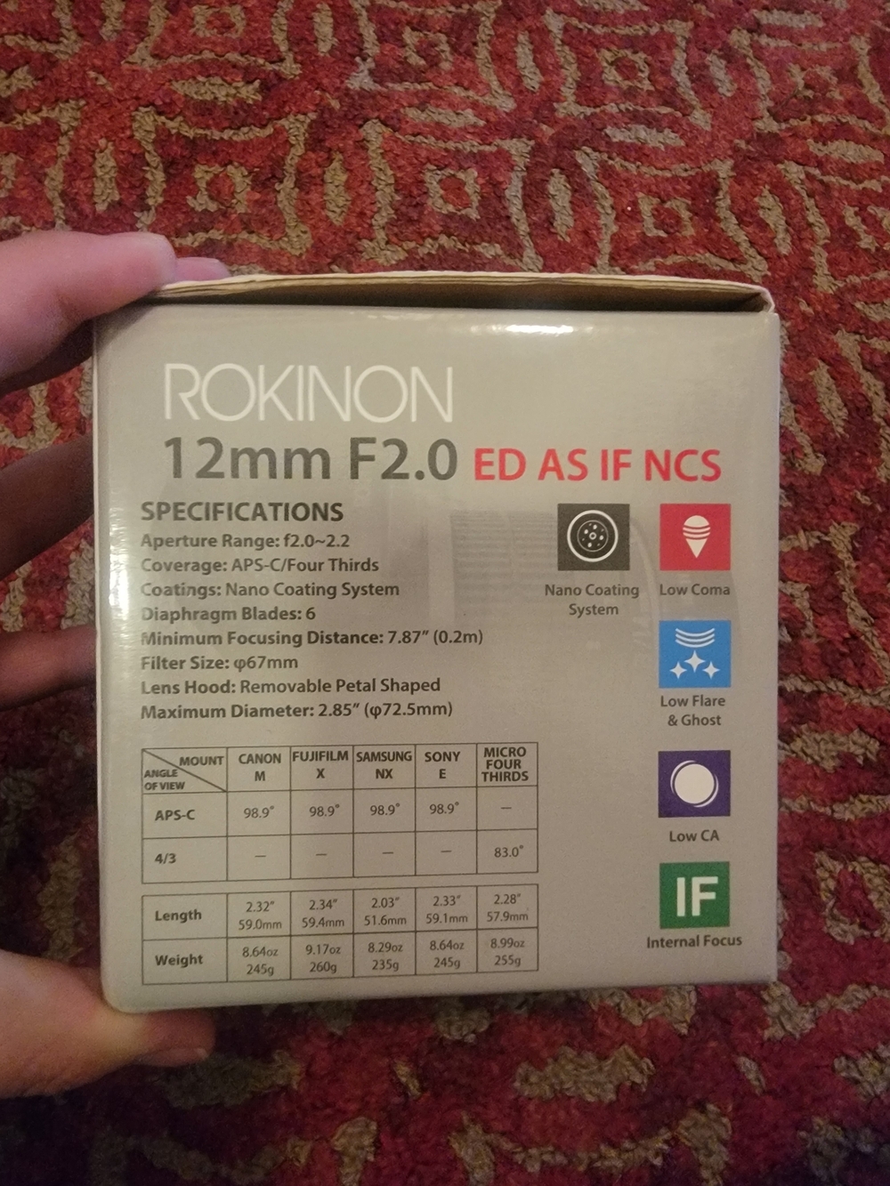 12mm F2.0 High Speed Wide Angle Lens - Black - Picture 4 of 12